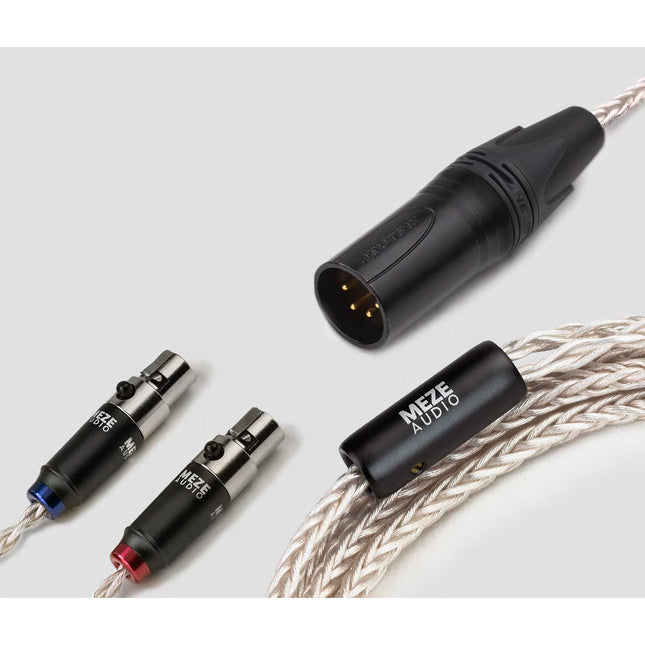 Кабел Meze Audio MINI XLR PREMIUM Silver-Plate PCuhd (надстройка за ELITE и EMPYREAN) MiniXLR към 4-пинов XLR балансиран - 2,5 m