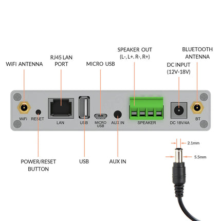 Arylic A30+ 2x30W стрийминг усилвател, LAN / WiFi / Bluetooth 5.0