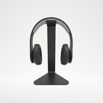 Стойка за слушалки Kanto Audio H1, черна, отпред, със слушалки