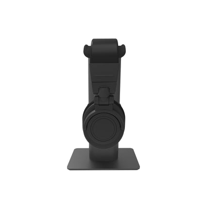 Стойка за слушалки Kanto Audio H2, черна, в профил, със слушалки