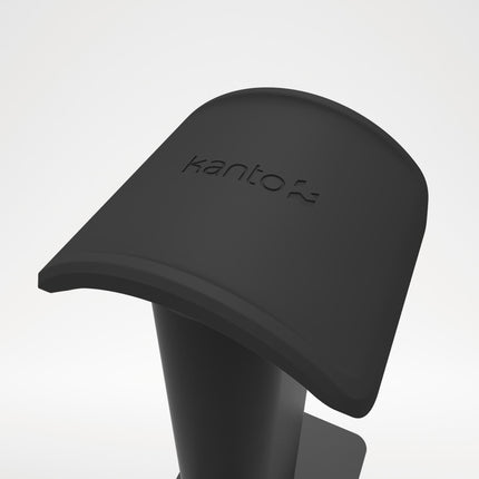 Детайл на широката силиконова опора на стойката Kanto Audio H2 с логото на Kanto