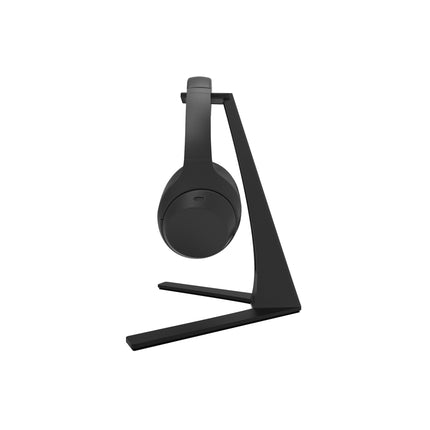 Стойка за слушалки Kanto Audio H3, черна, в профил, със слушалки