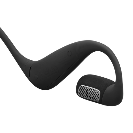 Спортни слушалки с отворен дизайн JBL Endurance Pace, черно и сиво, детайл на говорителя