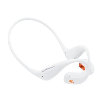 Спортни слушалки с отворен дизайн JBL Endurance Pace, бял цвят, общ изглед