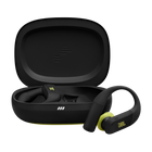 Спортни True Wireless слушалки JBL Endurance Peak 4, черно и лайм, слушалките и отвореният калъф за зареждане
