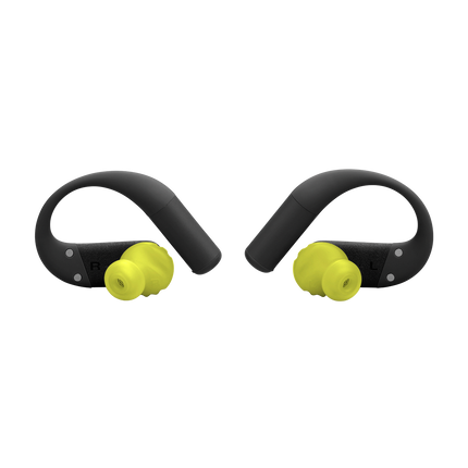 Спортни True Wireless слушалки JBL Endurance Peak 4, черно и лайм, изглед отзад