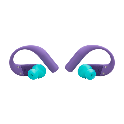 Спортни True Wireless слушалки JBL Endurance Peak 4, лилав цвят, изглед отзад
