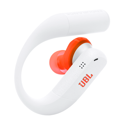 Спортни True Wireless слушалки JBL Endurance Peak 4, бял цвят, детайл на една слушалка
