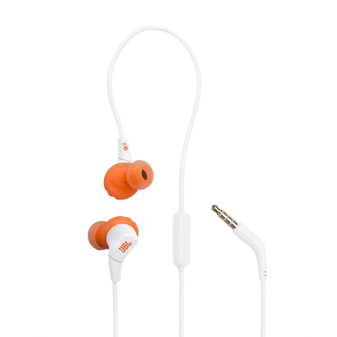 Спортни слушалки с кабел за поставяне в ушите JBL Endurance Run 3, бял цвят, общ изглед