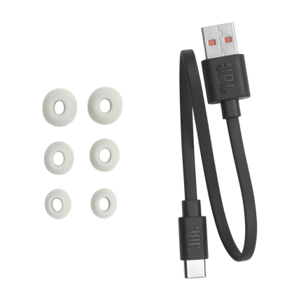 True Wireless слушалки JBL Tour Pro 2 в цвят Sand, резервни накрайници и USB-C кабел
