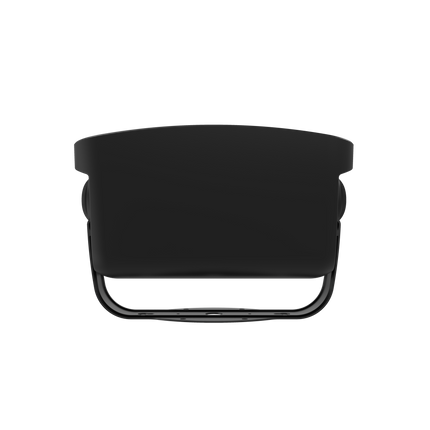 Vedere de sus a boxei Klipsch RSM-525 in negru, cu prezonul suportului