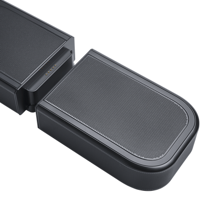 Детайл от JBL Bar 1000MK2: съраунд тонколона, закачена в края на саундбара