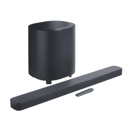 JBL Bar 500MK2 със субуфера, в перспектива отдясно