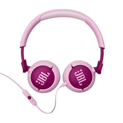 Слушалки JBL Junior 320 в лилаво, сгънати плоско, с кабела