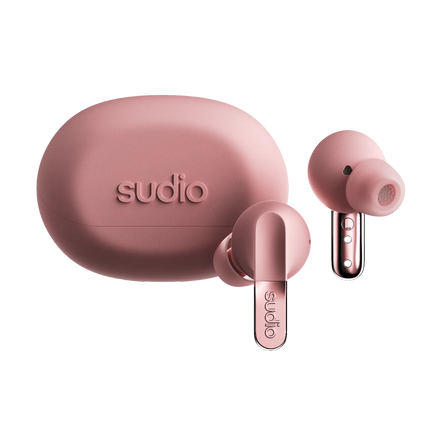 Produsul Căști true wireless Sudio N3 Pro, culoarea roz, pe fundal uniform