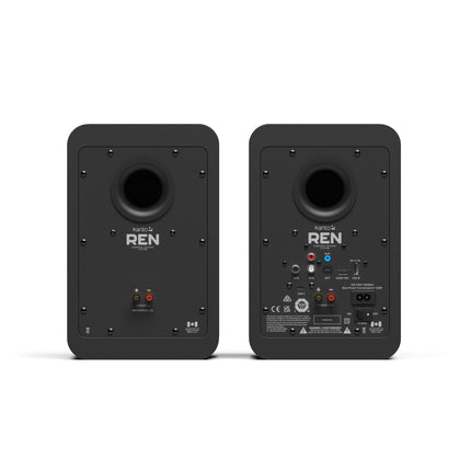 Активни тонколони Kanto Audio REN в черен цвят, задните панели с входовете