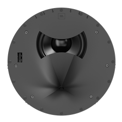 Boxa JBL Synthesis SCL-5 vazuta din fata, fara grila, cu woofer-ul in partea de sus si palnia HDI in partea de jos