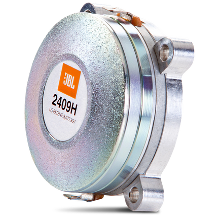 Driverul cu compresie 2409H al boxei JBL Synthesis SCL-5, cu eticheta de model si numarul de brevet vizibile