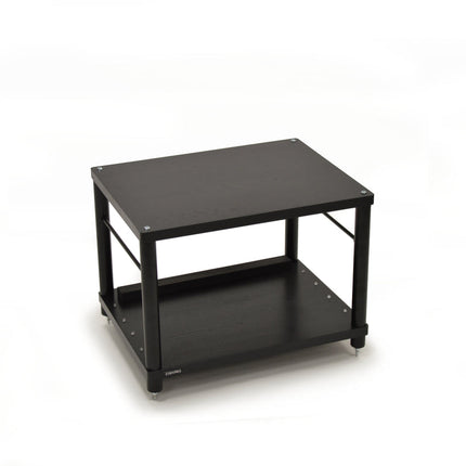 Rack Hi-Fi Atacama Apollo Storm 6 Two Shelf Vinyl Storage Module, Premium Black Edition, 60cm latime, variante culori - White Legs / Black Legs