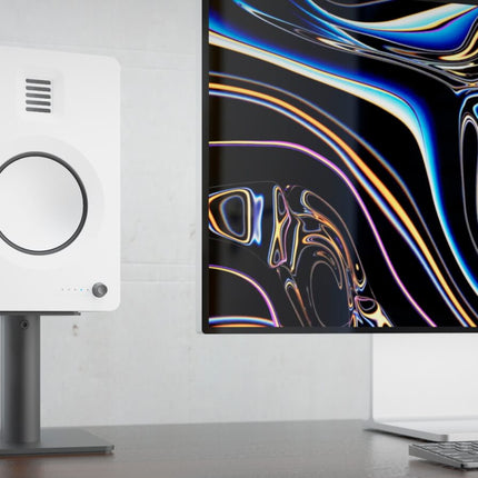 Тонколона Kanto Audio TUK White на настолна стойка до монитор