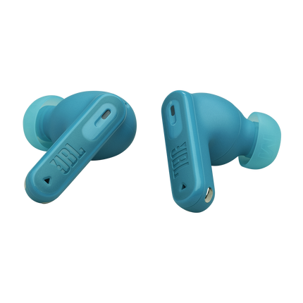Слушалки JBL Tune Beam 2 (тюркоазено): двете слушалки, изглед под ъгъл