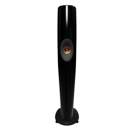 KEF Blade One Meta în finisajul Piano Black / Copper, văzute din față