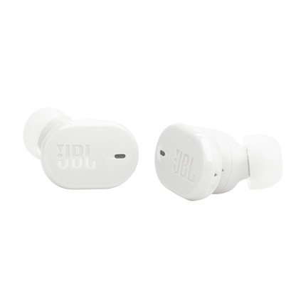 Слушалки JBL Tune Buds 2 (бяло): двете слушалки, изглед под ъгъл