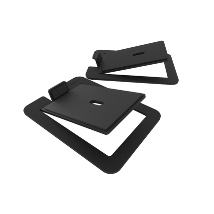 Pereche de standuri de birou Kanto S6 negre, decupate pe fundal transparent