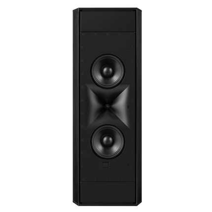 JBL Synthesis SCL-9 vazuta din fata, fara grila: un woofer deasupra si unul sub palnia HDI centrala