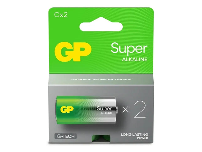 Батерии GP Super Alkaline C (LR14), 1.5V, блистер 2бр.