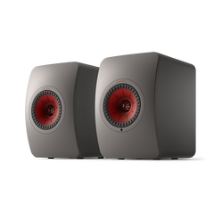 KEF LS50 Wireless II, finisaj Titanium Grey, vedere din față și lateral