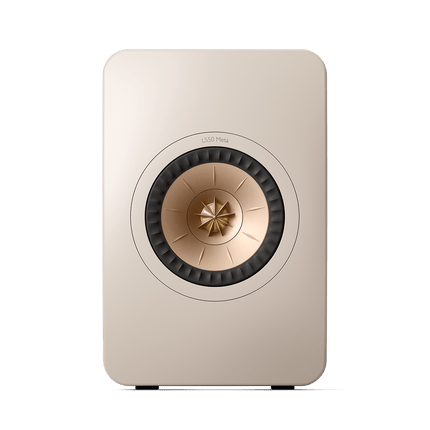KEF LS50 Meta, finisaj Sand Shell, vedere frontală