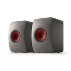 KEF LS50 Meta, finisaj Titanium Grey, vedere din față și lateral