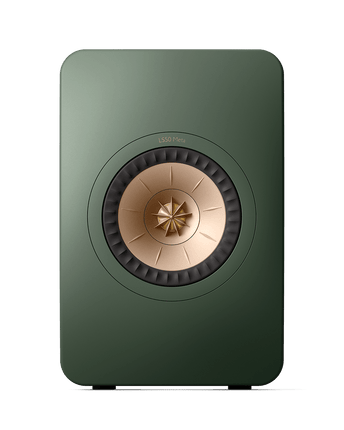 KEF LS50 Meta, finisaj Moss Green, vedere frontală