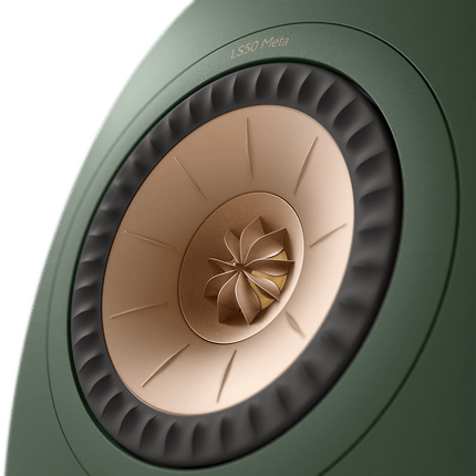 KEF LS50 Meta, finisaj Moss Green, detaliu driver Uni-Q