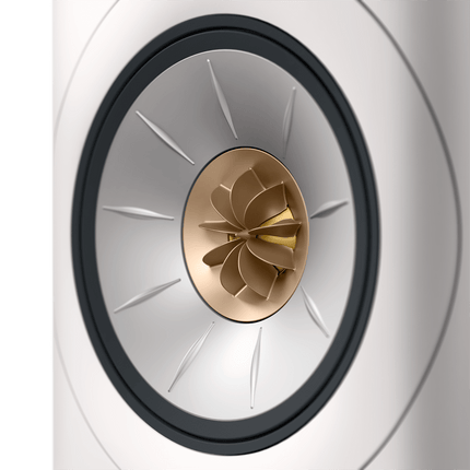 KEF LS60 Wireless, finisaj Mineral White, detaliu driver Uni-Q