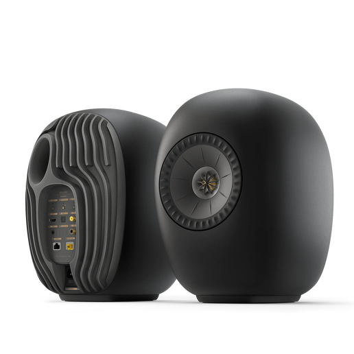 KEF LS Luxe Eclipse Black — pereche, față și spate