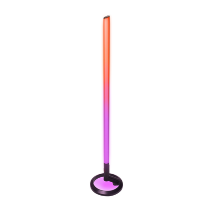 JBL PartyLight Stick отляво, с оранжева и лилава светлина