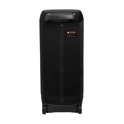 Калъфът JBL PartyCover Ultimate отзад, със затворен цип и етикет