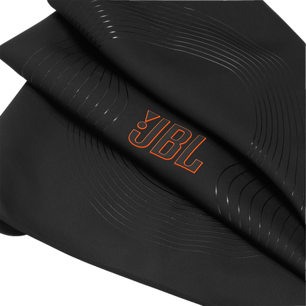 Детайл от материята на калъфа JBL PartyCover Ultimate с логото на JBL