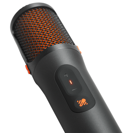 Детайл с решетката и бутоните на микрофона JBL EasySing Mics