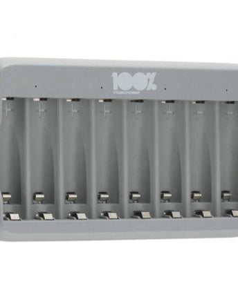 Incarcator acumulatori 100% PeakPower PowerBank USB LCD Charger 8 sloturi ambalaj carton, charger USB