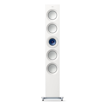 KEF Reference 5 Meta, finisaj High Gloss White / Blue, vedere din față
