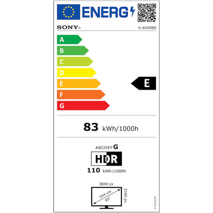 Televizor Sony BRAVIA 8 OLED 65XR80, 164 cm, Smart Google TV, 4K Ultra HD, 100 Hz, Clasa E