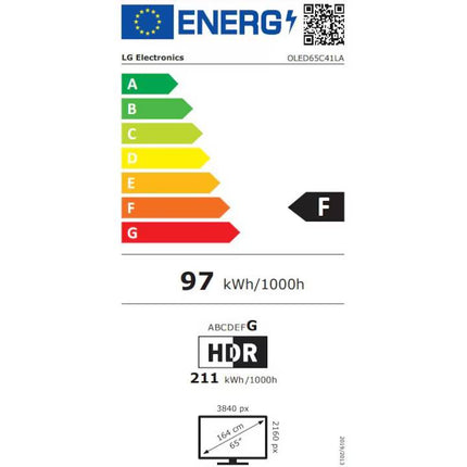 Телевизор LG OLED evo 65C41LA, 164 см, Smart, 4K Ultra HD, 100 Hz, клас F (модел 2024)