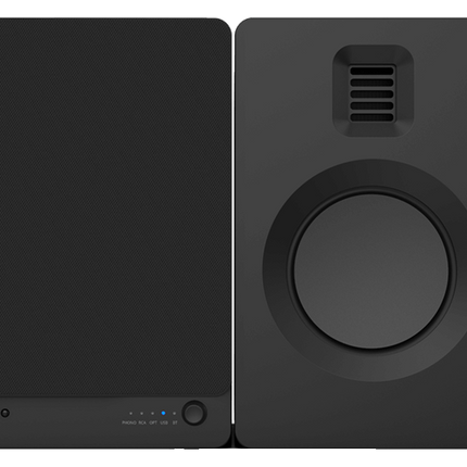 Активни тонколони Kanto Audio TUK Black, едната тонколона с поставена магнитна решетка