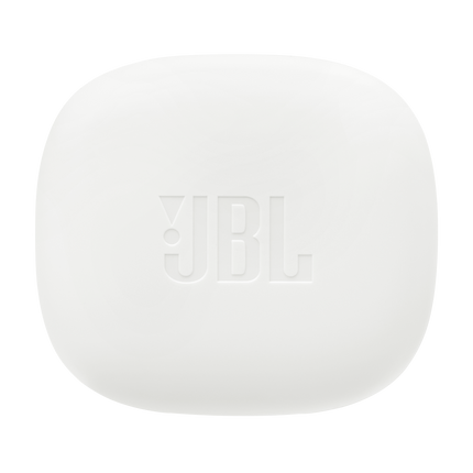 Слушалки JBL Wave Flex 2 (бяло): затворен калъф за зареждане, изглед отгоре