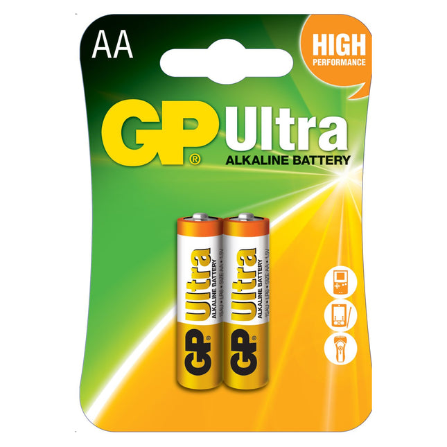 Батерии GP Ultra Alkaline AA (LR6), блистер 2бр