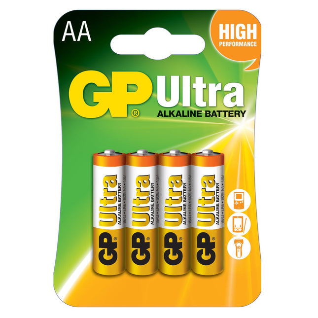 Батерии GP Ultra Alkaline AA (LR6), блистер 4бр