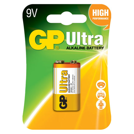 Батерии GP Ultra Alkaline 9V (6LF22), блистер 1бр